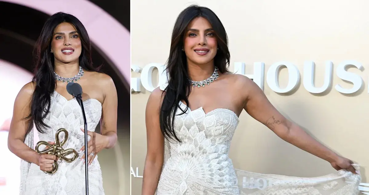Priyanka Chopra Jonas Accepts Gold House Honor in Reimagined Chikankari Couture